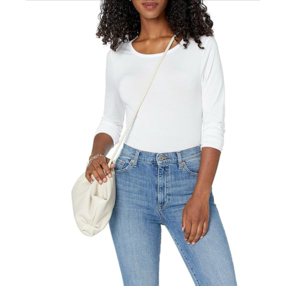 The Drop Womens Hannah Long-Sleeve Crew-Neck Fitted Modal Long Sleeve L